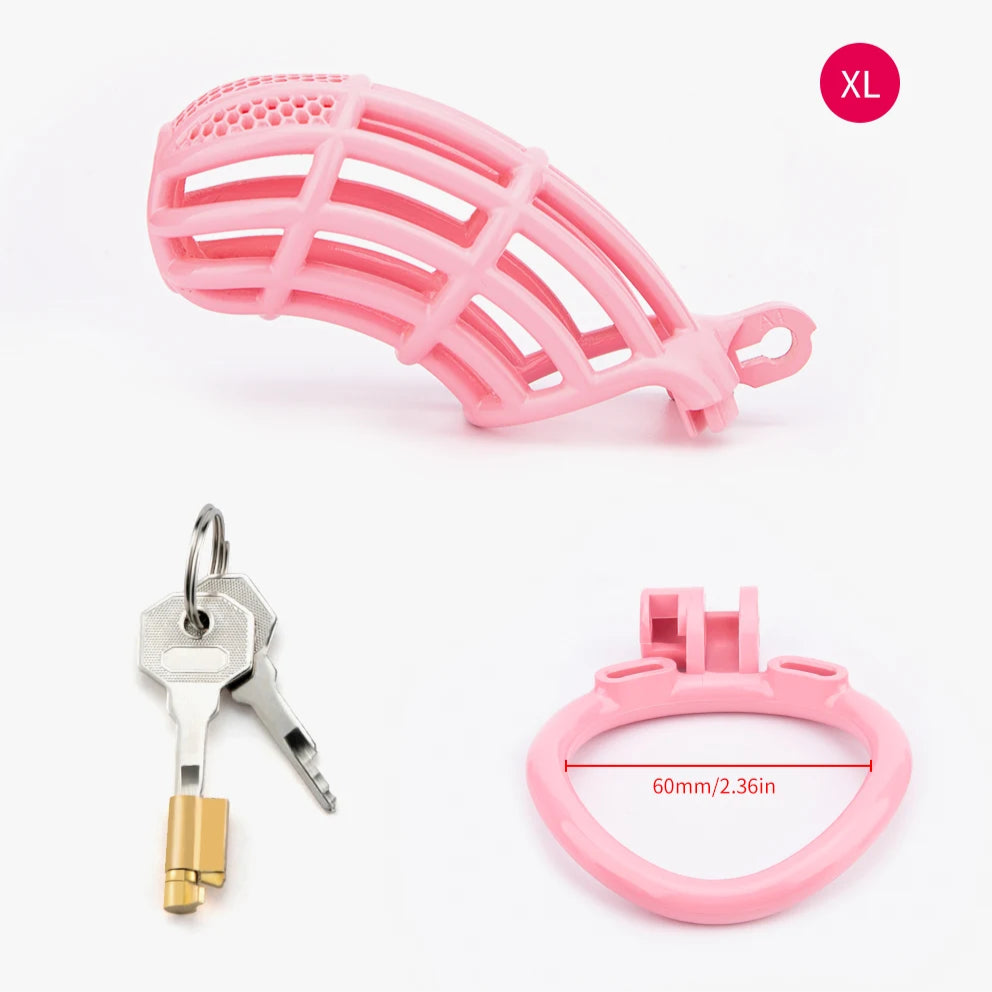 sizes of Pink BeggingBoi Chastity Cage from Pridevoyageshop