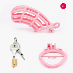 sizes of Pink BeggingBoi Chastity Cage from Pridevoyageshop