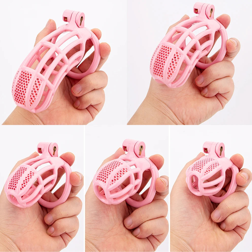 sizes show of Pink BeggingBoi Chastity Cage from Pridevoyageshop