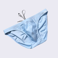 sky blue Desmiit Men’s Heatseeker Micro Swim Briefs - pridevoyageshop.com - gay men’s sexy swim briefs, trunks, board shorts, and bikinis