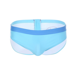 sky blue Men’s Backdoor Signal Swim Briefs - pridevoyageshop.com - gay men’s sexy swim briefs, trunks, board shorts, and bikinis