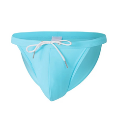 sky blue Men’s Show Pony Drawstring Swim Briefs - pridevoyageshop.com - gay men’s sexy swim briefs, trunks, board shorts, and bikinis