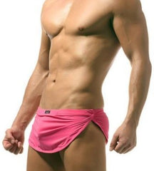 sexy gay man in pink Gay Shorts | Men's Hide Package Gym Shorts - Men's Activewear, gym short, sport shorts, running shorts- pridevoyageshop.com