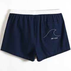 navy Wavy Lines Board Shorts - pridevoyageshop.com - gay men’s underwear and swimwear