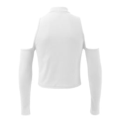 white Archive Crush Shoulderless Rib Top - pridevoyageshop.com - gay men’s harness, lingerie and fetish wear