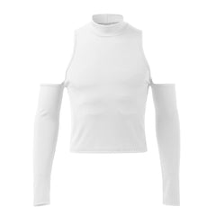 white Archive Crush Shoulderless Rib Top - pridevoyageshop.com - gay men’s harness, lingerie and fetish wear