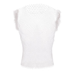 white Cherub Wing Feather Mesh Tank - pridevoyageshop.com - gay men’s harness, lingerie and fetish wear