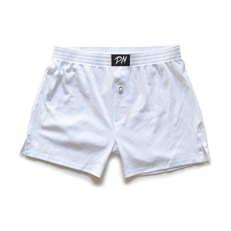 white DM Untamed Button-Up Boxer Shorts - pridevoyageshop.com - gay men’s thongs, boxers, briefs and jockstraps
