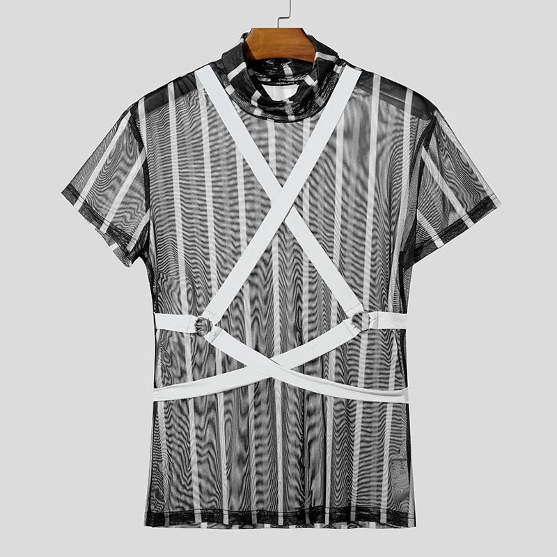 white Lockdown Harness Mesh Top - pridevoyageshop.com - gay men’s harness, lingerie and fetish wear