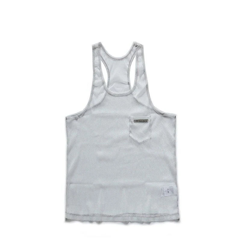 white Look Dont Touch Mesh Tank – pridevoyageshopcom – gay mens clubwear mesh tanks crop tops fashion tops partywear activewear