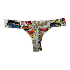 white Men’s BOOM! Pop Art Thong Briefs - pridevoyageshop.com - gay men’s sexy swim briefs, trunks, board shorts, and bikinis
