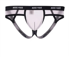 white Men’s Backroom Tease Mesh Jockstrap - pridevoyageshop.com - gay men’s thongs, boxers, briefs and jockstraps