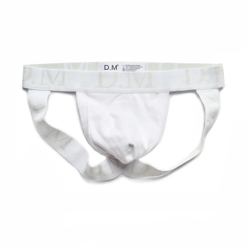 white Men’s D.M. Dom Jockstrap - pridevoyageshop.com - gay men’s thongs, boxers, briefs and jockstraps