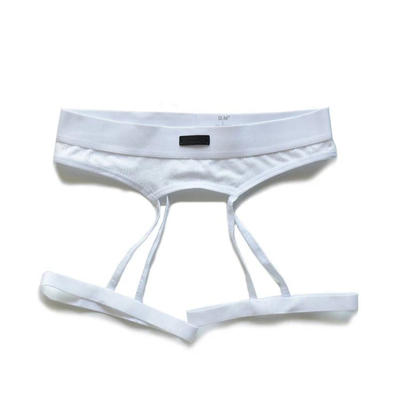 white Men’s D.M. Garter Belt - pridevoyageshop.com - gay men’s thongs, boxers, briefs and jockstraps