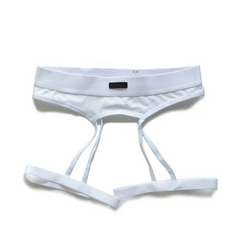 white Men’s D.M. Garter Belt - pridevoyageshop.com - gay men’s thongs, boxers, briefs and jockstraps
