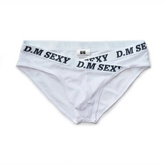 white Men’s D.M. Sexy Criss-cross Mesh Brief - pridevoyageshop.com - gay men’s thongs, boxers, briefs and jockstraps