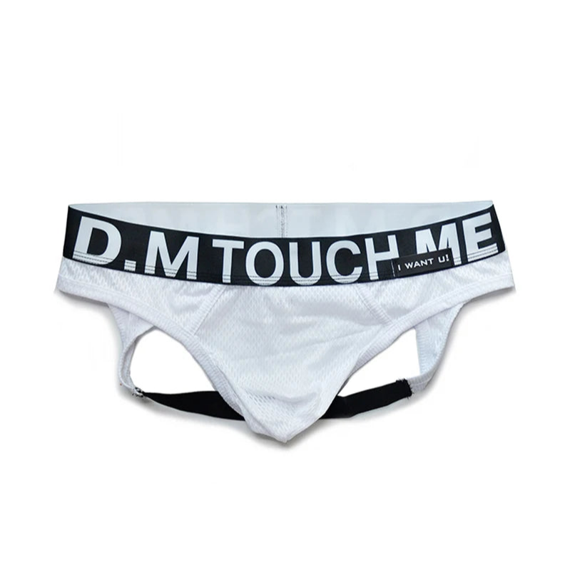 white Men’s D.M. Touch Me Mesh Jockstrap - pridevoyageshop.com - gay men’s thongs, boxers, briefs and jockstraps
