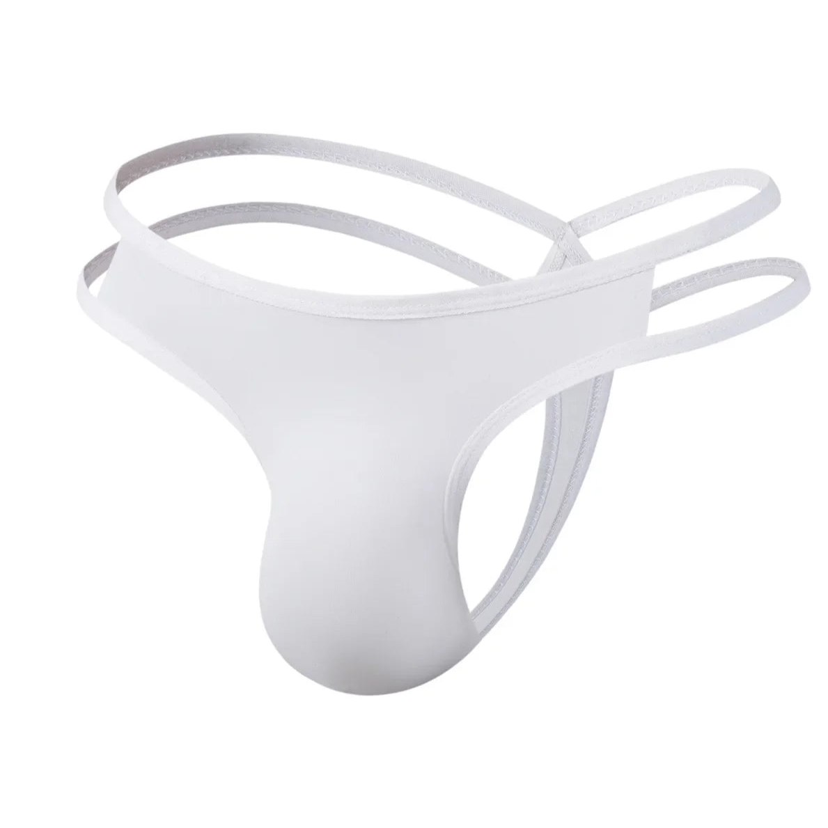 white Men’s Double-Strap Tease Thong - pridevoyageshop.com - gay men’s thongs, boxers, briefs and jockstraps