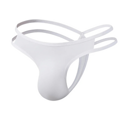 white Men’s Double-Strap Tease Thong - pridevoyageshop.com - gay men’s thongs, boxers, briefs and jockstraps