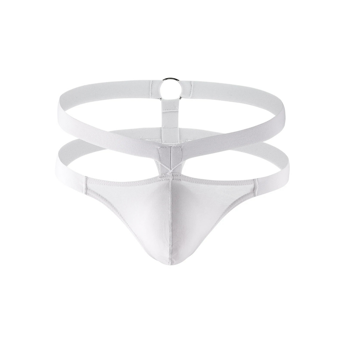 white Men’s Double Harness Thong - pridevoyageshop.com - gay men’s thongs, boxers, briefs and jockstraps