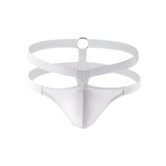 white Men’s Double Harness Thong - pridevoyageshop.com - gay men’s thongs, boxers, briefs and jockstraps
