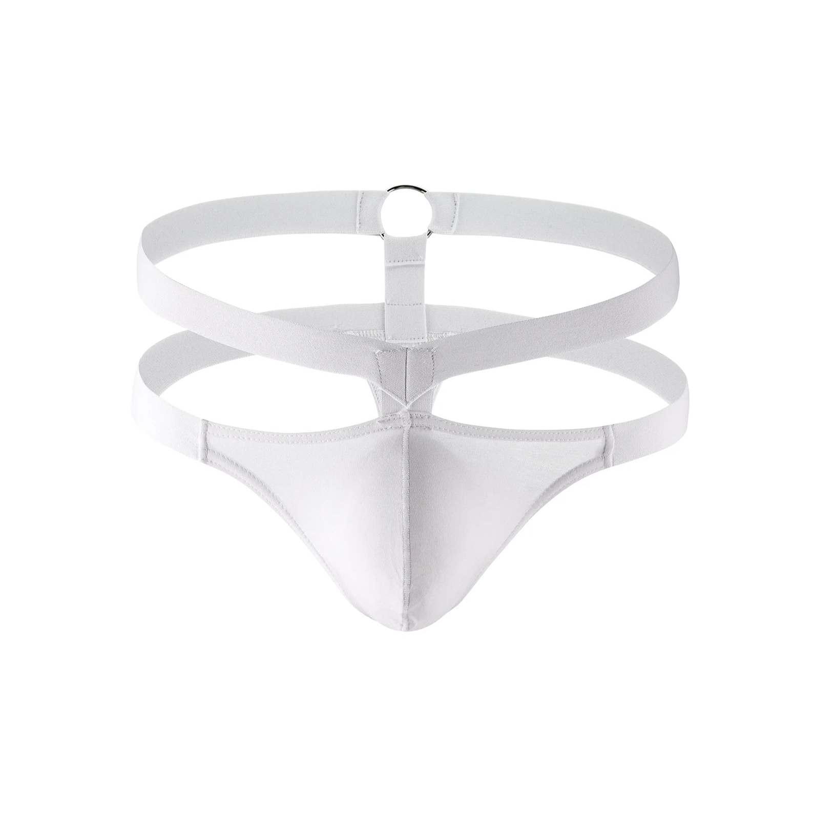 white Men’s Double Harness Thong - pridevoyageshop.com - gay men’s thongs, boxers, briefs and jockstraps
