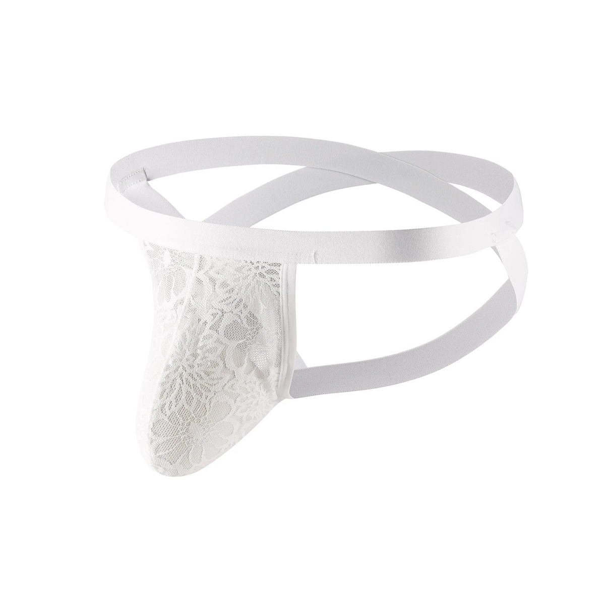 white Men’s Lace Double Harness Jockstrap - pridevoyageshop.com - gay men’s thongs, boxers, briefs and jockstraps