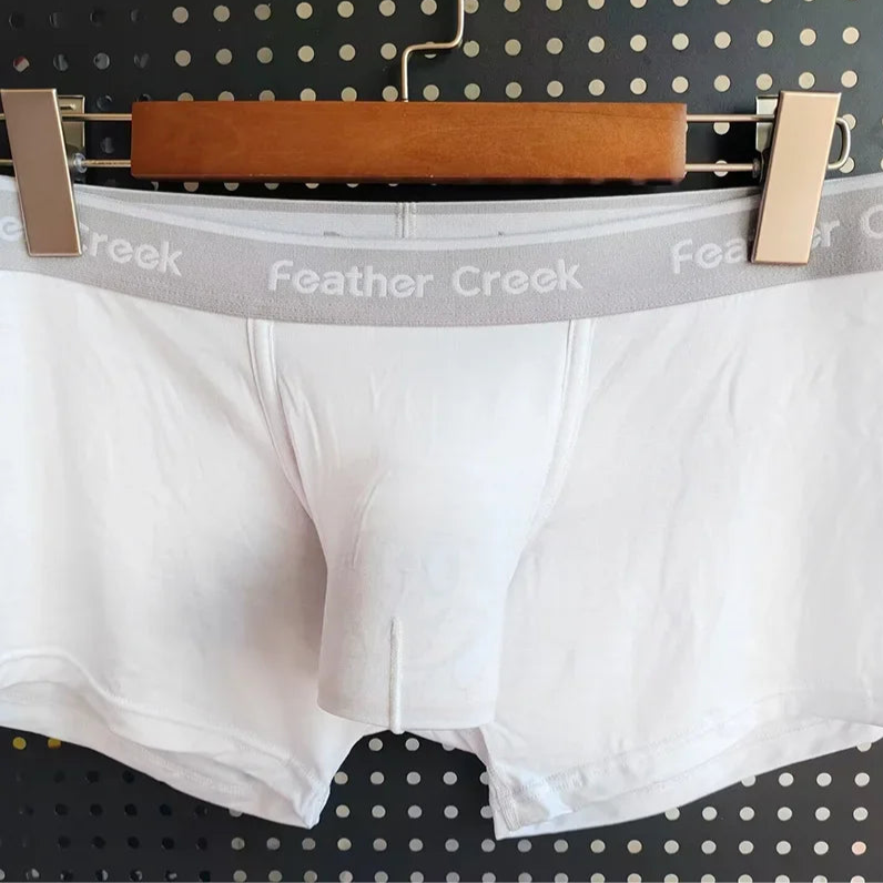 white Men’s Trophy Trunk Super-Big Pouch Boxers - pridevoyageshop.com - gay men’s thongs, boxers, briefs and jockstraps