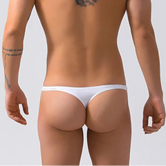 white Men’s Werk That Cheeky Swim Bikini Thong – pridevoyageshop.com – gay men’s sexy swim briefs, trunks, board shorts, and bikinis