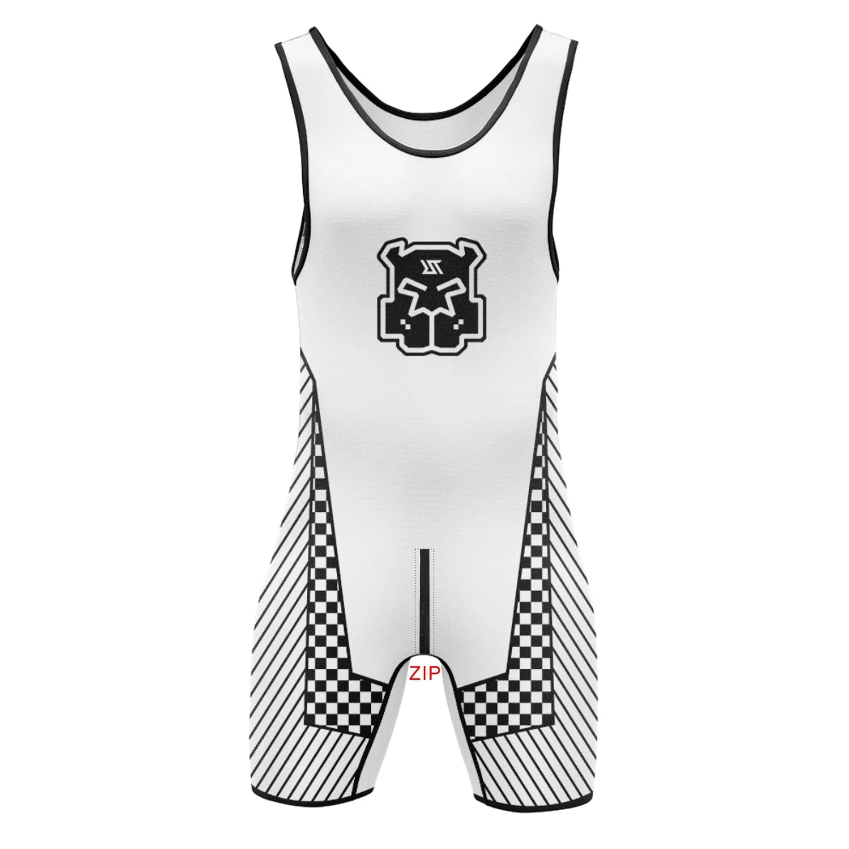 white Race Alpha Wrestling Singlet – Zipper Edition from Pridevoyageshop