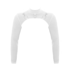 white Ringleader O-Ring Mesh Bolero - pridevoyageshop.com - gay men’s harness, lingerie and fetish wear