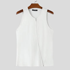 white The Main Drag Zip Rib Vest - pridevoyageshop.com - gay men’s harness, lingerie and fetish wear