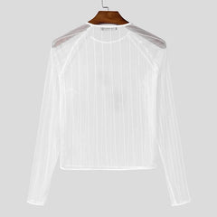 white Veiny Shaft Mesh Long Sleeve - pridevoyageshop.com - gay men’s harness, lingerie and fetish wear