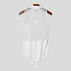 white Wear My Heart Out Mesh Bodysuit – pridevoyageshopcom – gay mens clubwear mesh tanks crop tops fashion tops partywear activewear