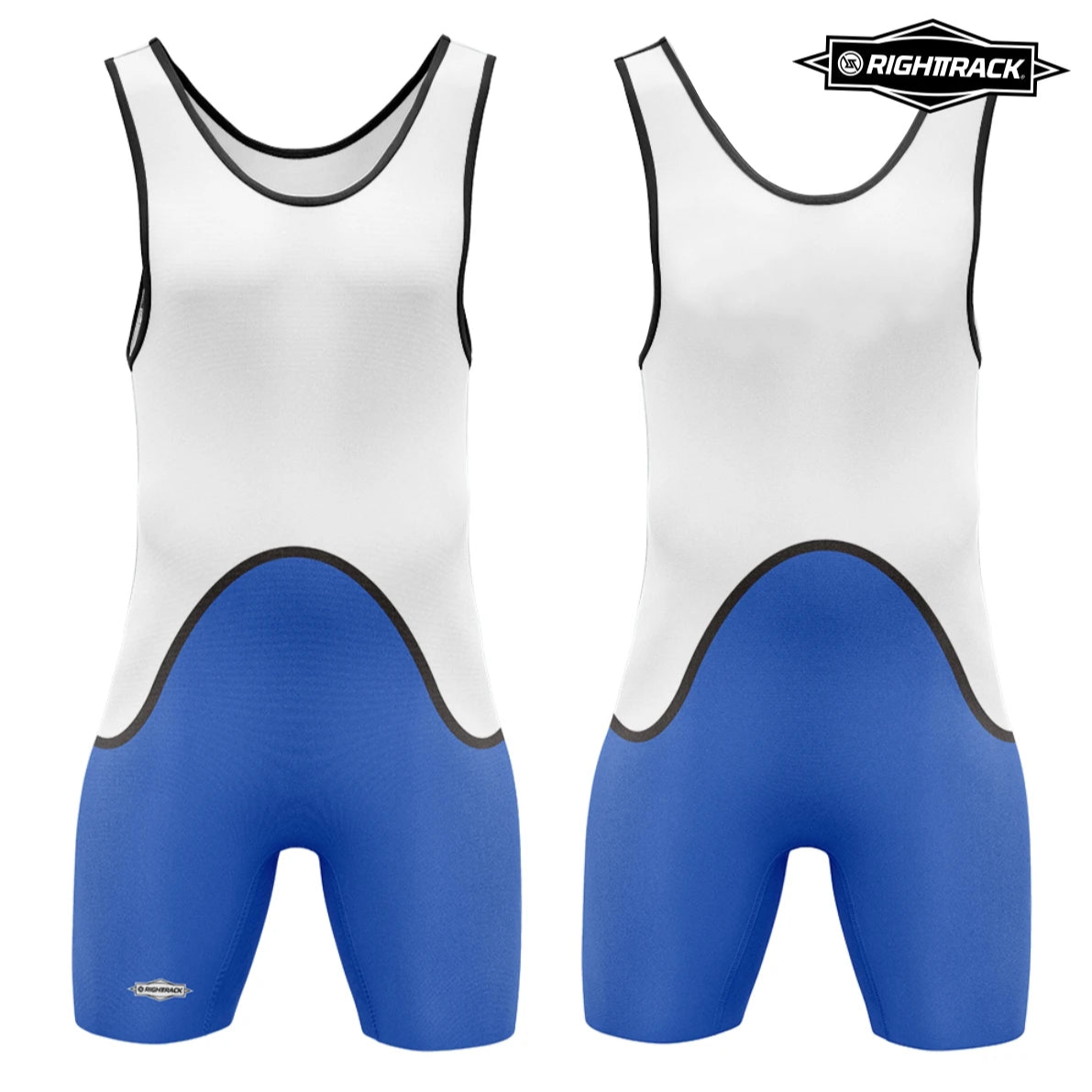 white and blue Men's Dominant Wrestling Singlet from Pridevoyageshop
