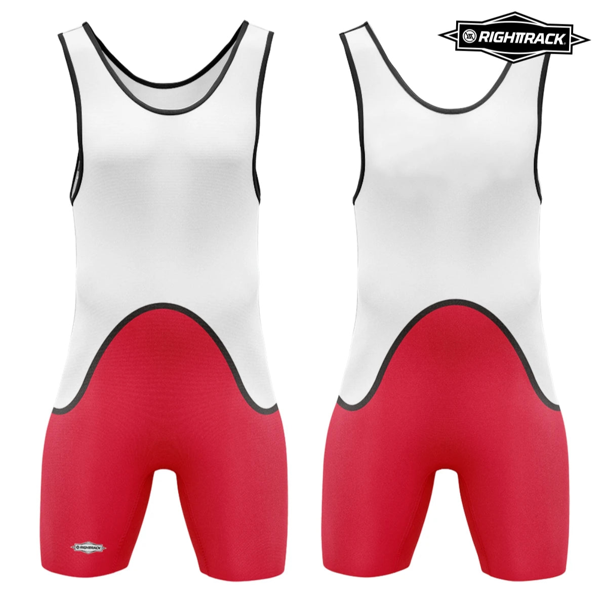 white and red Men's Dominant Wrestling Singlet from Pridevoyageshop