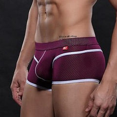 purple WJ Gay Men's Mesh Boxer Briefs - pridevoyageshop.com - gay men’s underwear and swimwear