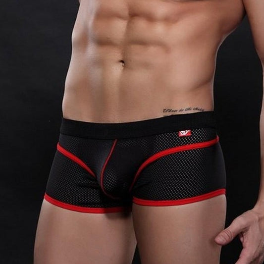 black WJ Gay Men's Mesh Boxer Briefs - pridevoyageshop.com - gay men’s underwear and swimwear