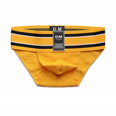 yellow Men’s D.M. Label Stripe Jock Briefs - pridevoyageshop.com - gay men’s thongs, boxers, briefs and jockstraps
