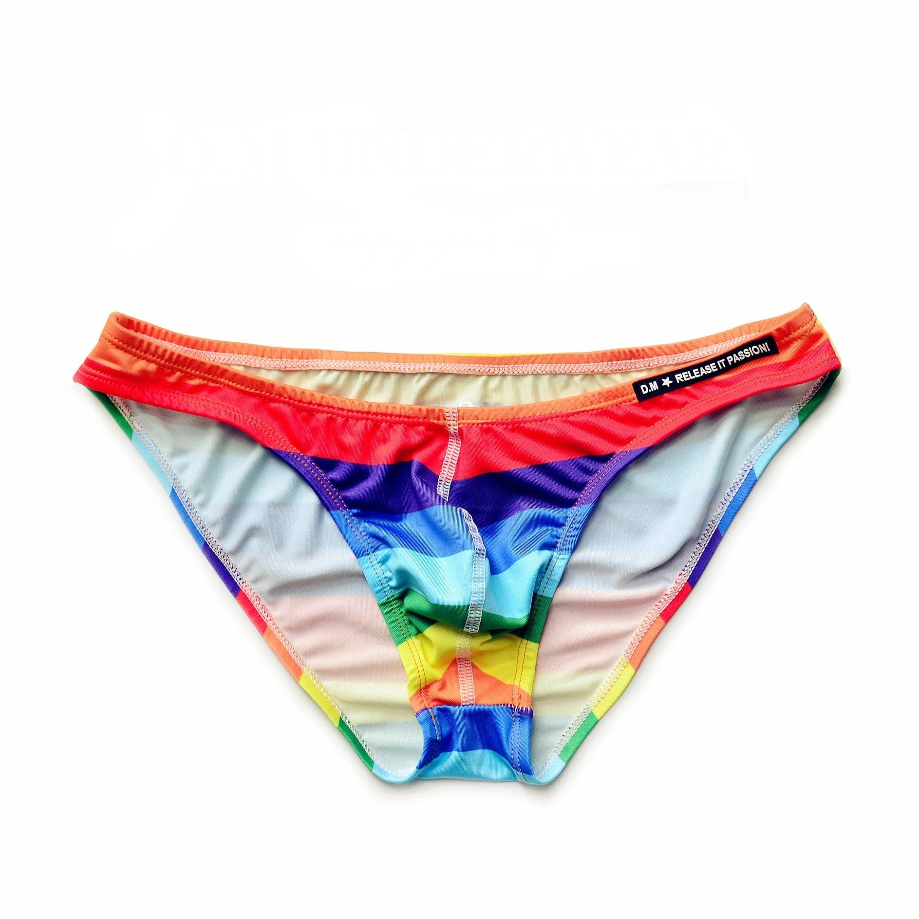 Gay Swimwear | DESMIIT LGBT Rainbow Swim Briefs- pridevoyageshop.com - gay men’s underwear and swimwear