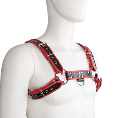 Leather Red Bulldog Chest Harness: Men's Clubwear and Gay Lingerie - pridevoyageshop.com - gay men’s harness, lingerie and fetish wear