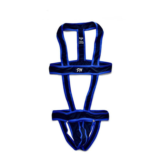 blue DM Release Jockstrap Harness | Harness for Men- pridevoyageshop.com - gay men’s harness, lingerie and fetish wear
