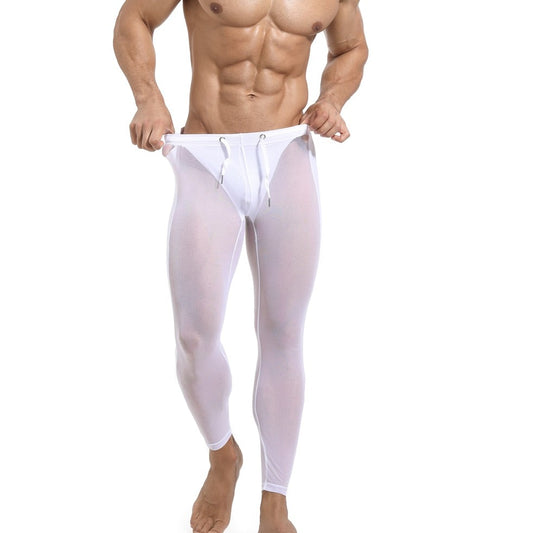sexy gay man in white Gay Leggings | Men's Breathable Mesh Leggings - pridevoyageshop.com - gay men’s underwear and activewear