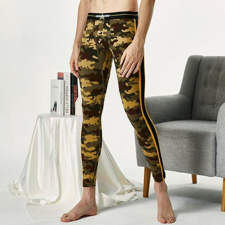 sexy gay man in army green Gay Leggings | Seobean Camouflage Thermal Leggings - pridevoyageshop.com - gay men’s underwear and activewear