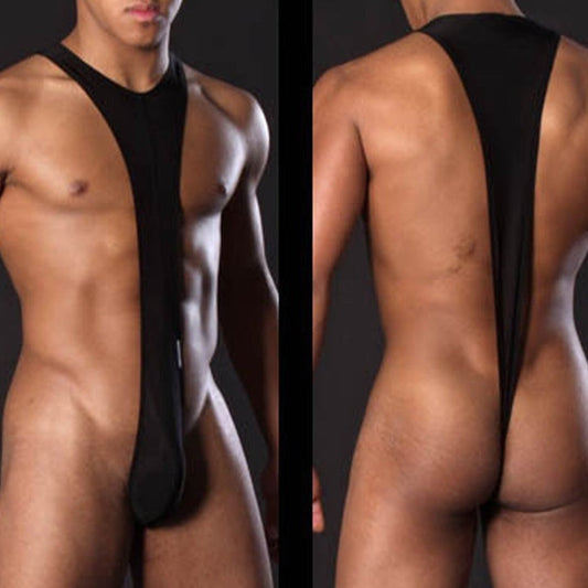 black Men's Thongs Bodysuit | Leotard Men | Gay Unitard | Borat Mankini- pridevoyageshop.com - gay men’s harness, lingerie and fetish wear