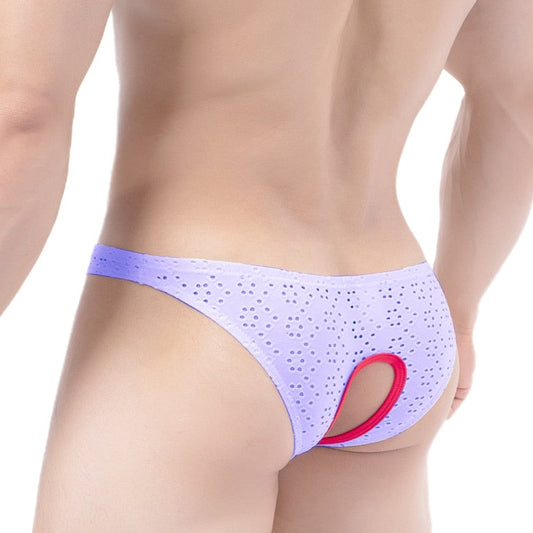 hot guy in purple Perfect for Tops No Crotch Mesh Briefs | Gay Men Underwear- pridevoyageshop.com - gay men’s underwear and swimwear