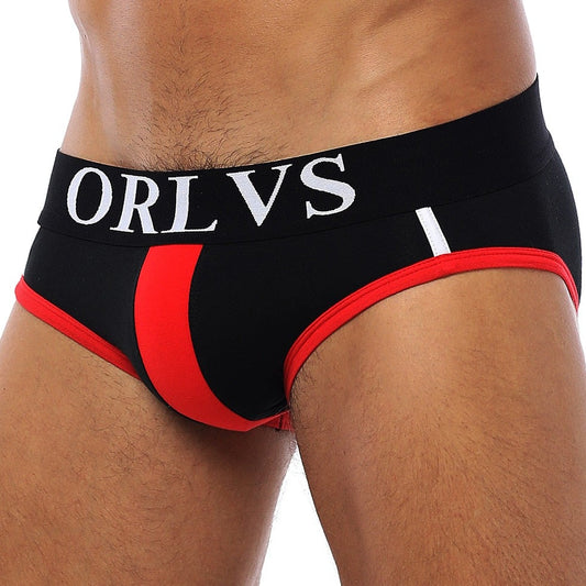 a man in Black ORLVS Classic Modal U Convex Pouch Men's Brief Underwear - pridevoyageshop.com - gay men’s underwear and swimwear
