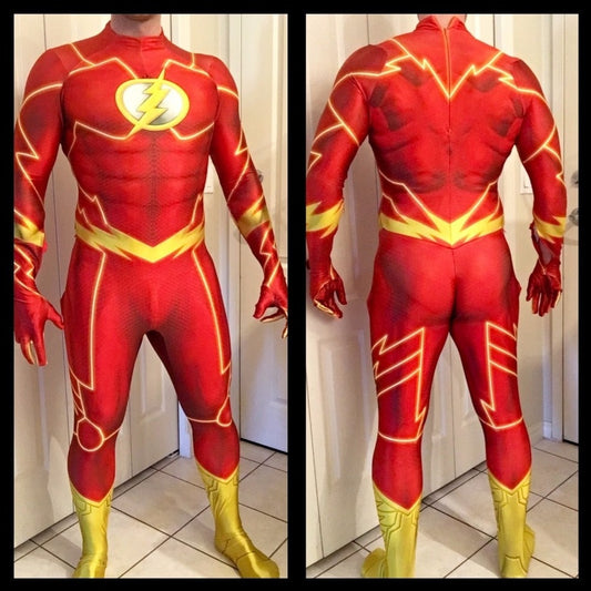 Red SuperHero Bodysuit: the Flash Costume for Erotic Gay Cosplay- pridevoyageshop.com - gay men’s harness, lingerie and fetish wear